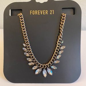 Forever 21 Jeweled Statement Necklace / Bronze